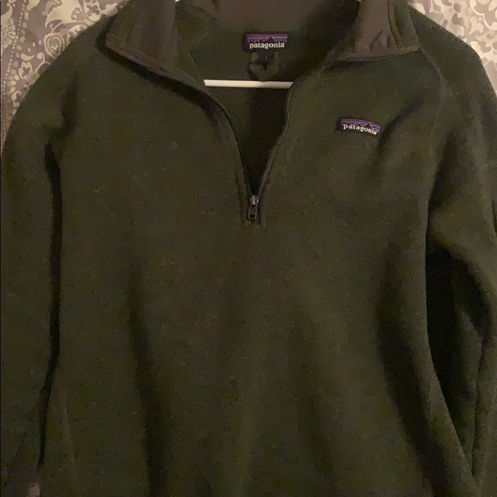 Olive green Patagonia pull over